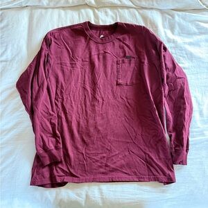 Men's Nike Burgundy pocket Long Sleeve Shirt